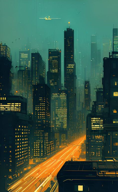 Cool Cityscapes, Urban Night Aesthetic, Cityscape Digital Art, Modern City Art, Urban Fantasy Art, Pixel Art Landscape, City Artwork, Background References, Cityscape Art