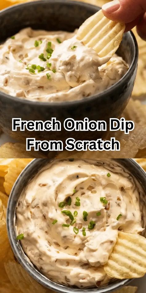 French Onion Dip From Scratch - All Recipe Secret Superbowl Snacks Dessert, French Onion Dip Recipe, Homemade French Onion Dip, Onion Dip Recipe, Caramelized Onion Dip, French Onion Dip, Popular Desserts, Onion Dip, Superbowl Snacks