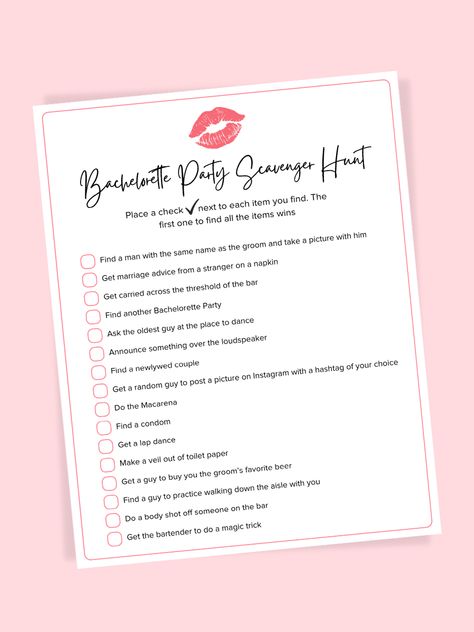 Bachelorette-Party-Scavenger-Hunt-Download Bachelorette Scavenger Hunt Ideas, Fun Bachelorette Scavenger Hunt, Scavenger Hunt Bridal Party, Bridal Scavenger Hunt Bachelorette, Bachelorette Photo Scavenger Hunt, Clean Bachelorette Scavenger Hunt, Bachelorette Sleepover, Bachelorette Scavenger Hunt, Bach Party