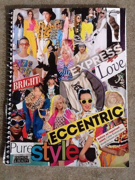 Collage Notebook Cover, Magazines Aesthetic, Collage Notebook, Collage Of People, Collage Magazine, School Collage, Notebook Collage, Kunstjournal Inspiration, Photography Sketchbook