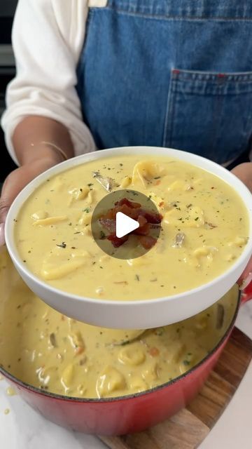 Toni Chapman on Instagram: "Well, it was an amazing Soup season, here’s my last soup video before we move to sandwiches 🤓This creamy, mushroom and tortellini soup is *CHEFS KISS* 😉😚 it has chicken, mushrooms, and base that is cozy, familiar and delicious! 🤤 #souptok #soupseason #soups" Thanksgiving Soups Recipes, Comforting Soup Recipes, Soups Videos, Soup Recipes Videos, Soup And Sandwich Combos, Soup For A Crowd, Tortellini Soup Recipes, Toni Chapman, Thanksgiving Soup