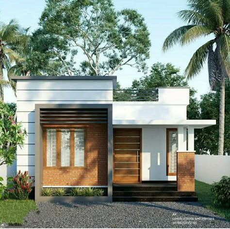 One Storey House Exterior, Small One Storey House, One Storey Modern House Design, House Design Ideas Simple, Simple House Exterior Design, Simple House Exterior, Latest Cupboard Designs, Small House Design Ideas, Bungalow Designs