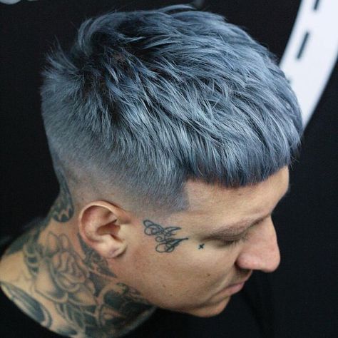 Grey Hair Color Men, Dark Grey Hair Color, Silver Hair Men, Mens Modern Hairstyles, Dark Grey Hair, Hair Dye Tips, Dyed Hair Men, Textured Crop, Grey Hair Dye