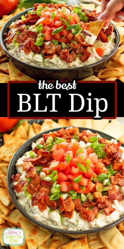 Light Dips Recipes, Dip Recipes For Dinner, New Dips Appetizer Recipes, Blt Cheese Ball Recipes, Dips With Bread Appetizers, Dips To Take To A Party, Dipping Food Ideas, Dips To Serve With Crostini, Cold Dip For Chips