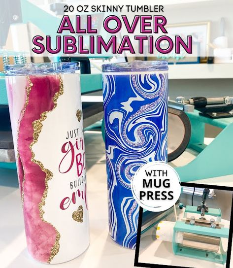 How To Wrap Tumbler Cups, 20 Oz Tumbler Sublimation Designs, Silhouette Cameo Beginner, Cricut Projects Easy, Silhouette School Blog, Cricut Mug Press, Sublimation Ideas Projects, Sublimation Gifts, Sublimation Ideas Projects Inspiration