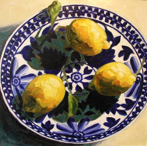 House Beautiful : Yellow Elegance June 11, 2019 | ZsaZsa Bellagio - Like No Other Blue And White Bowl, White Bowl, Francis Bacon, Food Painting, Fruit Painting, Art Still Life, Still Life Paintings, Life Paintings, Wow Art