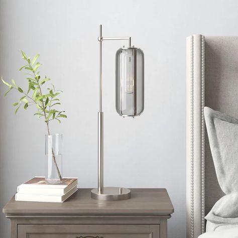 Greyleigh™ Walpole 30.25'' Gray Arched Table Lamp & Reviews | Wayfair Bed Side Lamp, Arched Table, Table Lamp Glass, Novelty Floor Lamp, Buffet Table Lamps, Lamp Silver, Lamp Brown, Side Lamp, Office Lamp