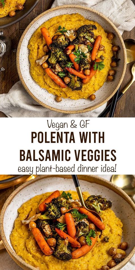 Polenta Recipes Dairy Free, Polenta With Vegetables, Dairy Free Polenta Recipes, Gluten And Dairy Free Comfort Food, Vegan Polenta Recipes Dinners, Vegetarian Dairy Free Recipes Dinner, Gluten Free Dairy Free Vegetarian Meals, Plant Based Dairy Free Recipes, Gluten Free Polenta Recipes