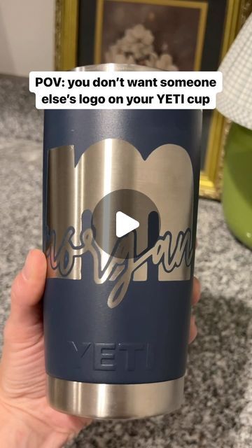 Morgan Renfro on Instagram: "I cant pass up a free YETI when i see one but i also dont want to walk around with someone elses logo 98% of the time… i used citris strip & my @cricut to give this Rambler an at home etch job with my name instead! It turned out pretty well for my first try!! #citrisstripcups #citrisstrip #etchedtumbler #diyetchedtumbler #diyproject #diy" Yeti Logo, Yeti Cup, Cup Decal, Yeti Rambler, Someone Elses, I Cant, Etching, Teacher Gifts, Diy Projects