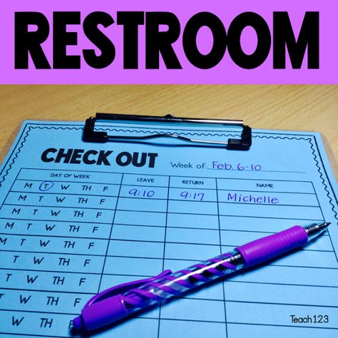 Classroom Management: Restroom Breaks Avoidance Behavior, Teaching Classroom Management, Classroom Management Ideas, Classroom Procedures, Management Organization, Classroom Behavior Management, 5th Grade Classroom, Restroom Sign, 4th Grade Classroom