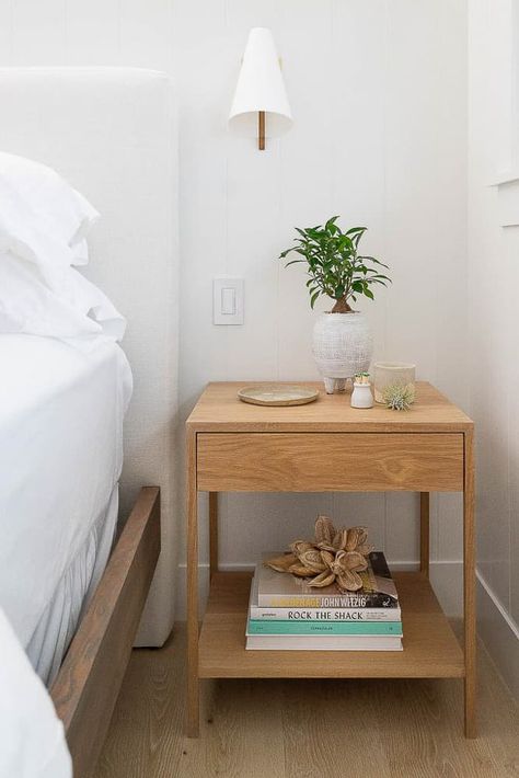 A Perfect Pair: Nightstand & Sconce Combinations – Mindy Gayer Design Co. 30 Inch Nightstand, Boho Bedroom Nightstand, Mid Century Modern Bedroom, Minimalist Bedroom Design, White Sheets, Trendy Bedroom, Design Del Prodotto, Natural Home Decor, Decoration Inspiration