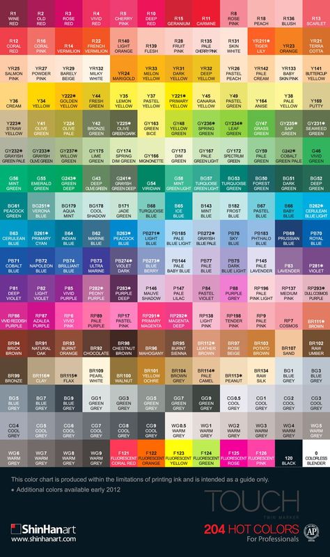 Dina Kowal Creative: Touch Marker Color Charts Color Names Chart, All Colours Name, Palette Challenge, Color Knowledge, Color Mixing Chart, Color Palette Challenge, Hur Man Målar, Color Palette Design, Color Harmony