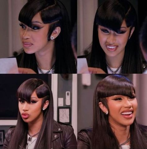 Mia the 💎 on Instagram: “Something fun I created on @iamcardib | mullet vibes | hair from @kendrasboutique |” 90s Bangs Black Women, Cardi B Hair, Long To Short Haircut, Pics Of People, Lemonade Braids, Fire Hair, Braiding Styles, Wig Ideas, Mohawks