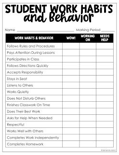 Behavior Self Assessment For Students, How To Get Students To Do Their Work, Student Performance Chart, Student Self Evaluation Elementary, Teacher Assessment Ideas, Check In Sheets For Students, Parent Teacher Conferences First Grade, Student Self Evaluation For Conferences, Self Assessment For Students High School