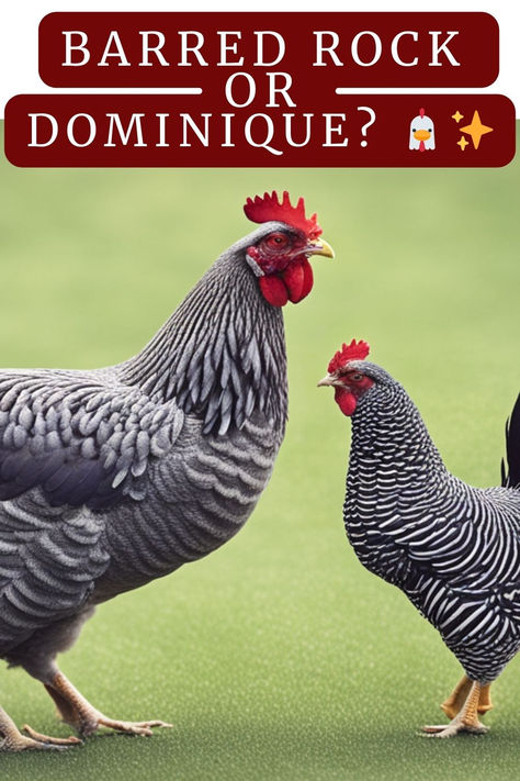 Picking The Perfect Chicken Breed Can Be Tricky. 🤔 Discover The Differences Between Barred Rock And Dominique Chickens And Decide Which Is The Feathered Fit For Your Flock! 🐓🏡 Click For A Breed Breakdown! #ChickenBreeds #BarredRock #DominiqueChickens #BackyardPoultry #HomesteadChickens #FarmLife #PoultryChoice #ChickenKeeping #RaisingChickens #ChickenFacts #BreedComparison #Homesteading #RuralLiving #EggLayers #BarnyardPets #CountryLife #SustainableFarming #ChickenLove #FeatheredFriends Dominique Chicken, Barred Plymouth Rock Chickens, Dominique Chickens, Barred Rock Chickens, Chicken Facts, Barred Rock, Live Chicken, Chicken Barn, Chicken Eating