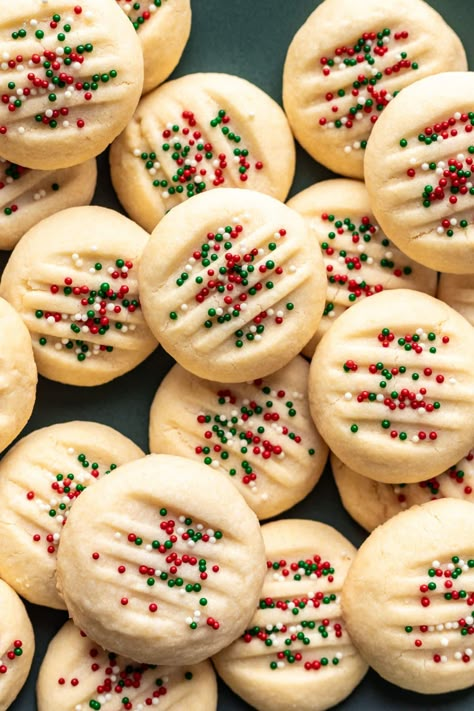 Whipped Shortbread Cookies Whipped Shortbread Cookies Christmas, Christmas Butter Cookies, Best Cookie Recipe Ever, Christmas Butter, Whipped Shortbread, Ic Recipes, Shortbread Cookies Christmas, Breakfast Donuts, Whipped Shortbread Cookies