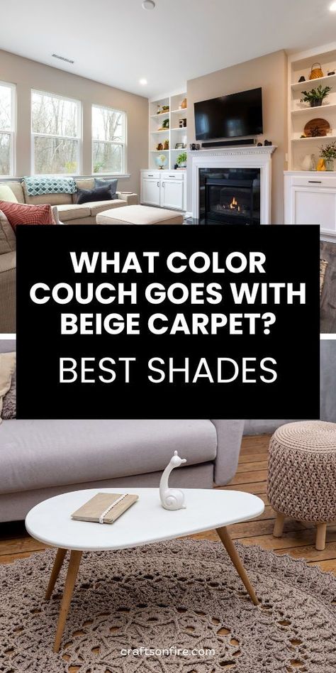 Want to make your living space look expensive and classy? Then check out this list of the best couch colors to match your beige carpet for a classy aesthetic! #homedecor Beige Carpet Living Room, Couch Colors, Color Couch, Best Couch, Neutral Couch, Best Decor Ideas, Cream Carpet, Patterned Furniture, Dark Carpet