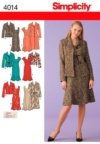 Princess Seam Dress, Simplicity Patterns Dresses, Plus Size Patterns, Simplicity Dress, Plus Size Sewing, Jacket Pattern Sewing, Miss Dress, Simplicity Sewing, Simplicity Sewing Patterns