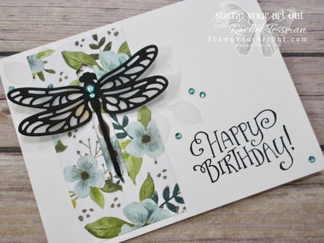 Stampin Up Dragonfly Dreams, Stampin Up Dragonfly, Pretty Dragonfly, Stampin Up Anleitung, Dragonfly Cards, Dragonfly Garden, Dragonfly Dreams, Dragon Flies, Butterfly Dragonfly