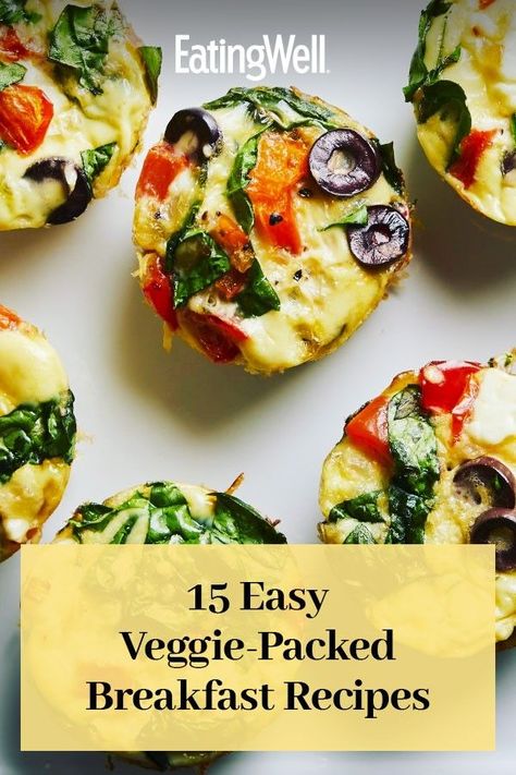 Vegetables In Breakfast, Breakfast With Vegetables Ideas, Healthy Vegetable Breakfast Recipes, Veggie Egg Muffins Breakfast, Meat And Veggie Breakfast, Veggie Egg Cups Breakfast, Protein And Vegetable Breakfast, Vegetables With Breakfast, Eating Well Breakfast Recipes