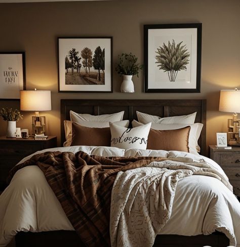 Bedroom pillows arrangement