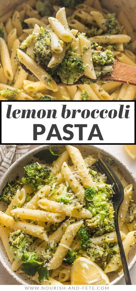 This quick yet hearty Lemon Broccoli Pasta is a true one-pot meal perfect for busy days. Tender broccoli, fresh garlic and lemon, and salty Parmesan combine to make this simple pasta shine. Lemon Broccoli Pasta, Lemon Broccoli, Pasta Food Recipes, Rice Meals, Broccoli Pasta Recipe, Cake Pizza, Simple Pasta, Pizza Sandwich, Pasta Food