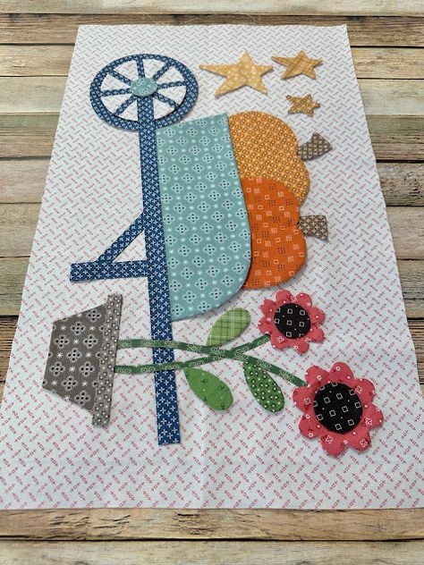 Bee In My Bonnet: Calico Garden Sew Along - Week Twelve!! Wheel Barrow, Quilted Table Runners Patterns, Quilt Applique, Bee In My Bonnet, Applique Quilt Patterns, Flower Quilts, Applique Ideas, Lori Holt, Fabric Cards