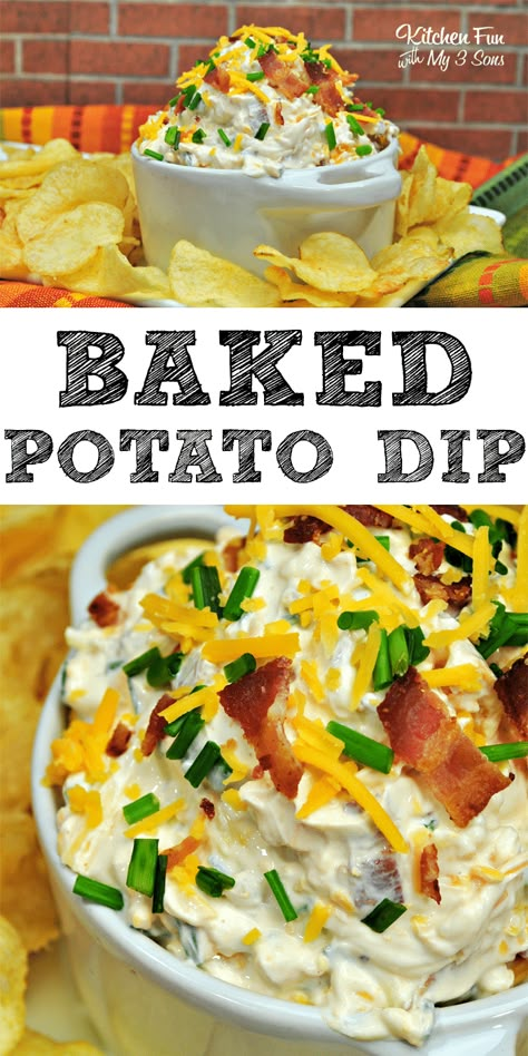 Loaded Baked Potato Dip, Potato Dip, Baked Potato Dip, Best Dip Recipes, Delicious Dips Recipes, Delicious Dips, Loaded Baked Potato, Bowl Party Food, Loaded Baked Potatoes