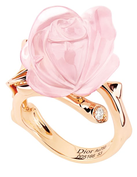 Christian Dior Pink Quartz Rose Ring, Pin sent to us by Margaret Walker....thank you Margaret!!xo HT Feminine Esthetics, Pink Quartz Jewelry, Dior Jewelry, Rose Ring, Quartz Jewelry, Rose Jewelry, Designer Fashion Jewelry, Rose Gold Jewelry, Pink Quartz