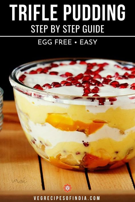 Trifle Pudding Recipe, Fruit Pudding Dessert, Pudding Recipes Desserts, Easy Trifle Desserts, Fruit Trifle Desserts, Easy Pudding Desserts, Cake Pudding Recipe, Easy Trifle Recipe, Fruit Trifle Recipes