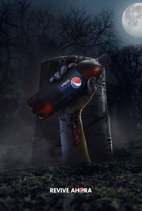 Pepsi Halloween Ad Pepsi Ad, Ad Of The World, Creative Advertising Design, 광고 디자인, Publicidad Creativa, Graphic Design Ads, Food Poster Design, Advertising Ads, Social Media Design Inspiration