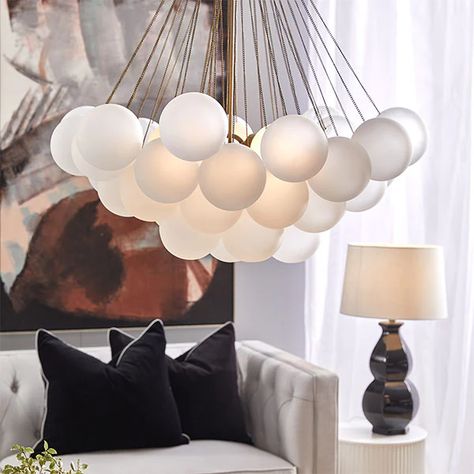 Cloud Pendant, Frosting Techniques, Orb Chandelier, Cottage Lighting, Cluster Pendant Lighting, Scandinavian Home Decor, Bubble Chandelier, Delicate Pendant, Smart Bulb