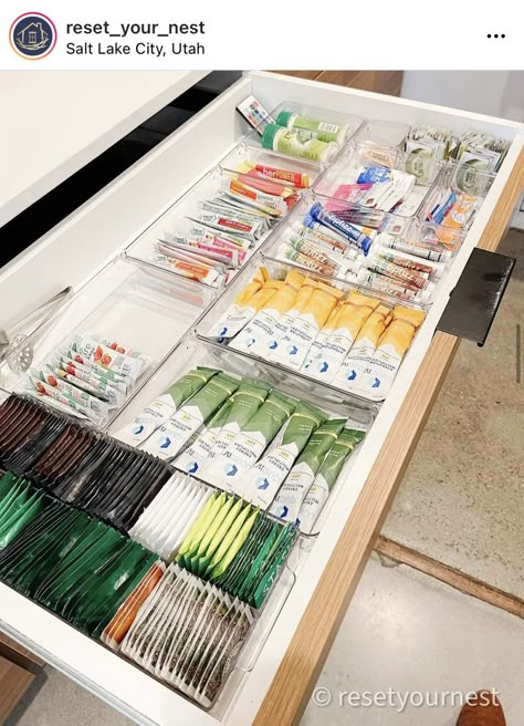 Vitamin Drawer Organization, Vitamin Drawer, Supplement Drawer, Vitamin Organization Ideas, Supplements Organization, Vitamin Storage, House Organization Ideas, Apt Kitchen, Wellness Room