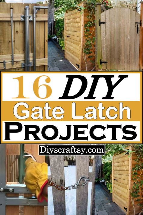 Gate Locks Outdoor Diy, Diy Gate Lock Ideas, Diy Latches Locks, Diy Gate Latch, Diy Door Latch Ideas, Wooden Gate Plans, Door Latch Ideas, Gate Latch Ideas, Fence Gate Ideas