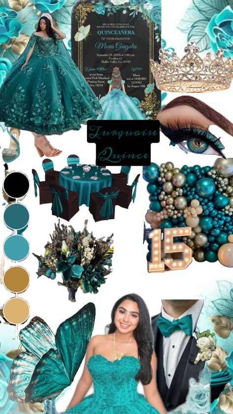 #turquoise #turquoisequince #15 #quincenera #quince Turquoise Quince, Quinceanera Ideas, Quince Dresses, Quince, Quinceanera, Party Ideas, Turquoise, Celebrities, Dresses