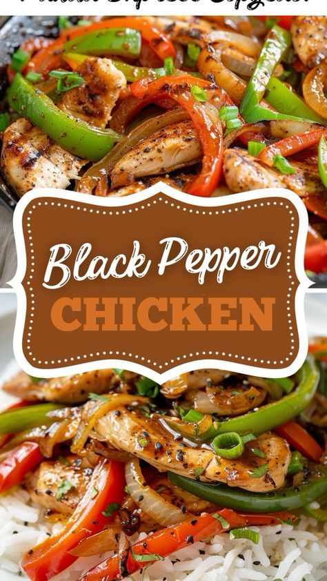 Chinese Black Pepper Chicken Recipe: Recreate the Panda Express favorite at home with this easy chicken breast recipe for a tasty dinner idea. Chicken Wraps Easy, Simple Chicken Pasta, Chicken Casserole Recipes Easy, Black Pepper Chicken Recipe, Easy Chicken Breast Recipe, Chinese At Home, Panda Express Copycat, Easy Chicken Stew, Pan Chicken Breast