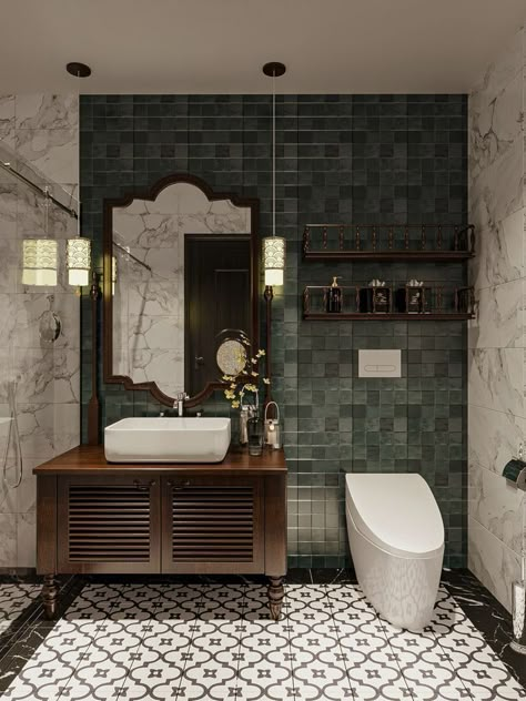 Latest Bathroom Designs, Bathtub Ideas, Classic Bathroom Design, Eclectic Bathroom, Washroom Design, Classic Bathroom, Bathroom Ideas Modern, Bathroom Inspiration Decor, Tiles Design