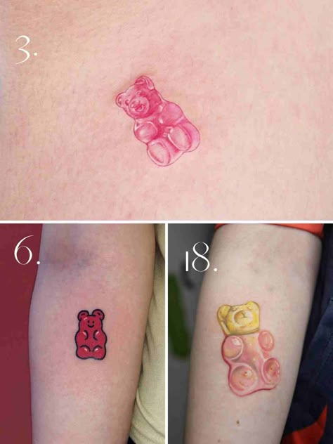 Gummy Bear Tattoo Simple, Matching Gummy Bear Tattoo, Gummy Bear Outline Tattoo, Grumpy Bear Tattoo, Gummy Bear Sketch, Haribo Tattoo, Gummy Bear Drawing, Gummy Bear Tattoo, Haribo Gummy Bears