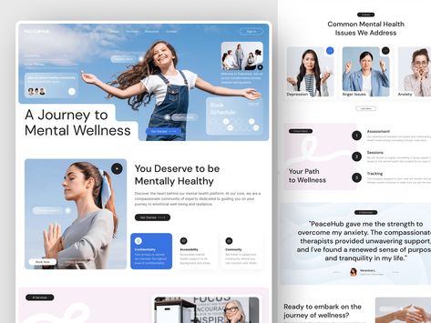 Mental Health Clinic Website Design :: Behance Motivational Speaker Website Design, Health Website Design Inspiration, Mental Health Website Design, Health Website Design, Clinic Website Design, Mental Health Website, Wellbeing Centre, Health Websites, Medical Websites