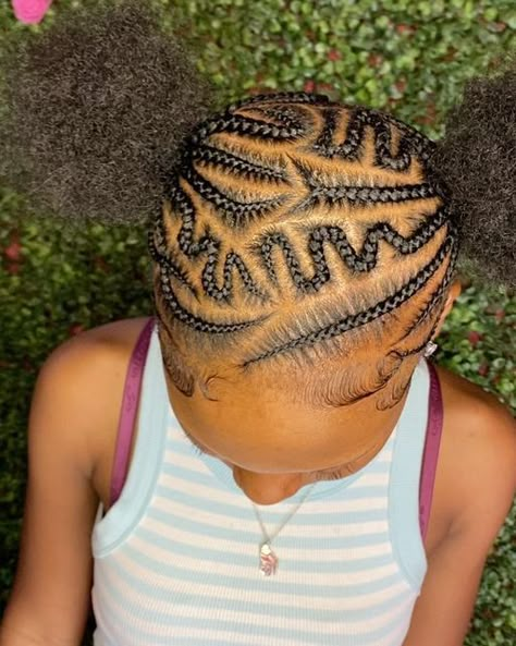 Cornrows For School Natural Hair, Cornrows Back Of Head, School Hairstyles Cornrow Natural Hair, School Hairstyles Cornrow, Braided Puff Hairstyles, Cute Braids For Kids Black, Back To School Hairstyles Cornrow, Cornrow Puff Hairstyle, Cute Cornrows Hairstyles