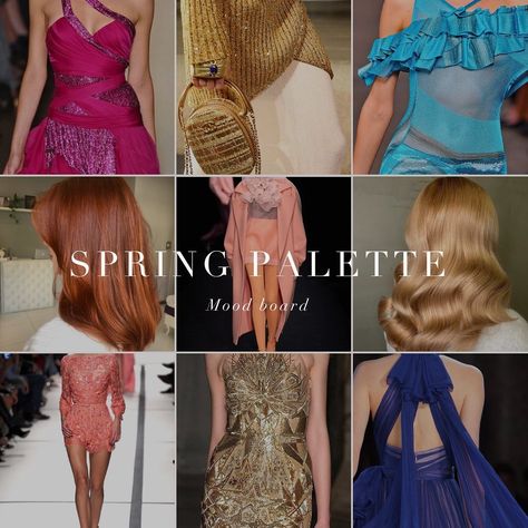 Fall in love with your colour season: captivating spring palette mood board inspiration. . #coloranalysis #colouranalysis #springpalette #truespring #warmspring #brightspring #lightspring Bright Spring Aesthetic, Spring Palette Colors, Spring Colour Season, Spring Colour Analysis, Bright Spring Outfits, Paintbox Spring, Season Color Palette, True Spring Palette, Light Spring Palette