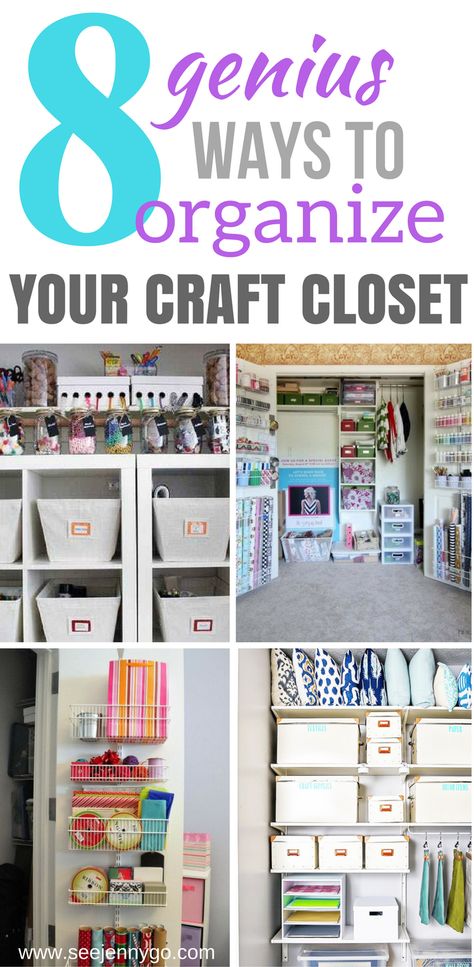 Craft Storage Closet, Craft Room Closet, Craft Closet Organization, Craft Closet, Homemaking Tips, Craft Room Design, Sewing Room Organization, Craft Room Decor, Small Space Diy