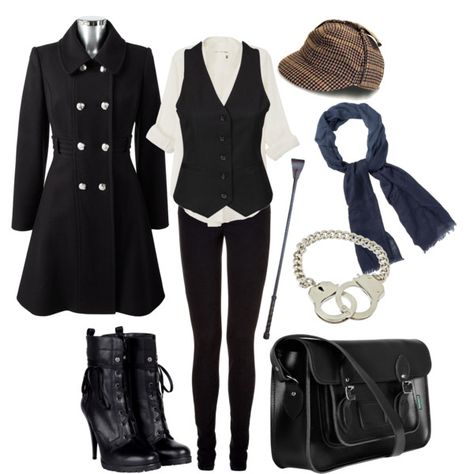 Inspired by Sherlock by paintedparadox on Polyvore Detective Woman Outfit, Detective Inspired Outfits, Edgar Allen Poe Inspired Outfit, Sherlock Holmes Costume Women, Sherlock Outfit Women, Female Detective Outfit, Detective Outfit Female, Sherlock Holmes Aesthetic Outfit, Sherlock Holmes Outfit