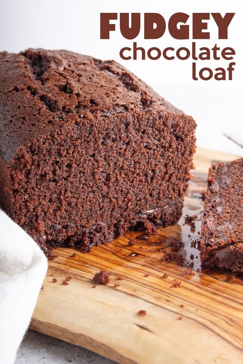 Chocolate Pudding Loaf, Chocolate Loaf Cake Recipe, Chocolate Cake Loaf, Triple Chocolate Loaf Cake, Chocolate Chip Loaf Cake, Chocolate Loaf Cake Easy, Loaf Cake Chocolate, Chocolate Chocolate Chip Bread Loaf, Double Chocolate Fudge Cake