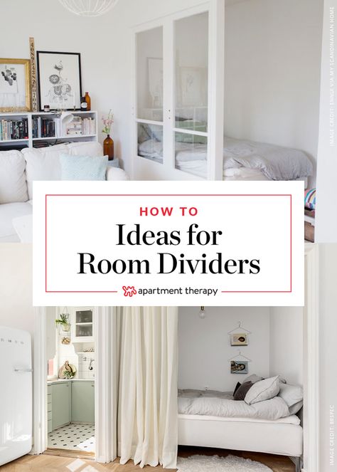 The challenge: Create a "bedroom" (well, at least a bed nook) in an open-layout studio apartment. Our solution: Choose visual dividers that separate the space, but that don't block sunlight or cut up the square footage of an already tiny home. Presto—your single room will suddenly feel like two (or more.) Here are 11 simple and smart ideas to inspire small-space dwellers: Bedroom Divider, Bed Nook, Open Floor House Plans, Diy Room Divider, Single Room, Apartment Layout, Smart Ideas, Inspire Me Home Decor, Small Room Design