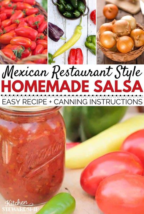 Get Mexican restaurant quality salsa in your own home with this fool-proof recipe and easy canning guide. Make it as mild or as spicy as you like! #cleaneatingrecipes #realfood Canned Mild Salsa Recipe, Mexican Restaurant Salsa Recipe, Homemade Canned Salsa, Restaurant Salsa Recipe, Mild Salsa Recipe, Spicy Salsa Recipe, Canning Guide, Canned Salsa, Restaurant Style Salsa Recipe