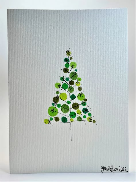 circle tree christmas card - Google Search Luxury Christmas Cards, Aesthetic Art Anime, Arte Aesthetic, Painted Christmas Cards, Christmas Doodles, Christmas Card Art, Hand Painted Christmas, Homemade Christmas Cards, Merry Christmas Greetings