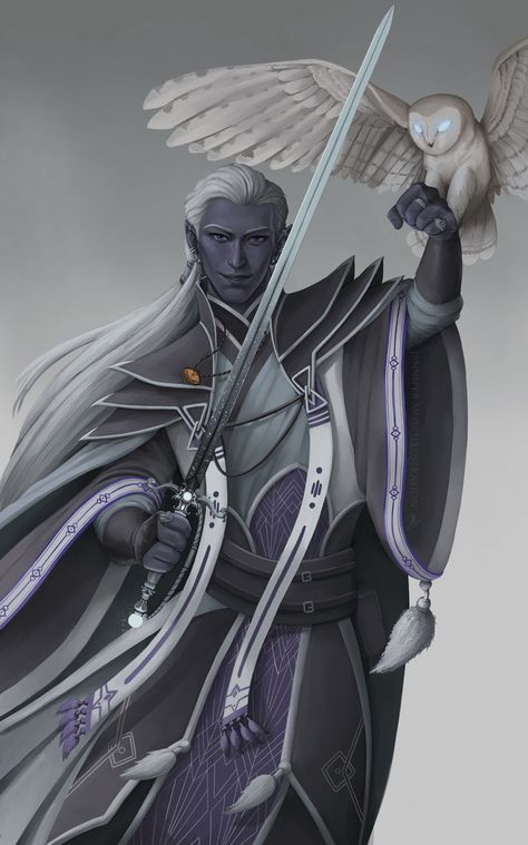 ArtStation - Vanderic - Elven Wizard Drow Wizard Male, Drow Male Character Design, Drow Character Art, Drow Wizard, Drow Art, Drow Male, Elf Wizard, Dnd Elves, Male Elf