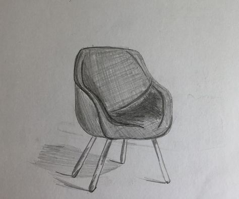 Sketch Interior Design, Chair Sketch, Pencils Sketch, Drawing Furniture, Chair Drawing, Realistic Sketch, Interior Design Sketch, Architecture Concept Diagram, Object Drawing