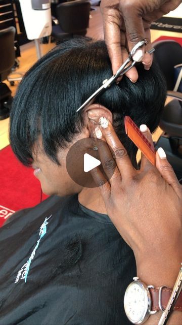 Haircut For Black Woman, Short Wrap Hairstyles For Black Women, Black Haircut Women, Mushroom Pixie Cut Black Women, Short Picie Cut For Black Women, Mohawk Styles For Black Women, Black Short Hair Cuts For Women, Short Hairstyles For Black Women Over 50, Short Bob Quick Weave Black Women